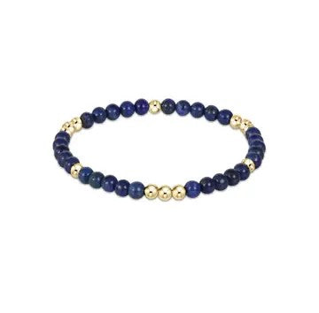 Worthy Pattern 3mm Bead Bracelet - Lapis