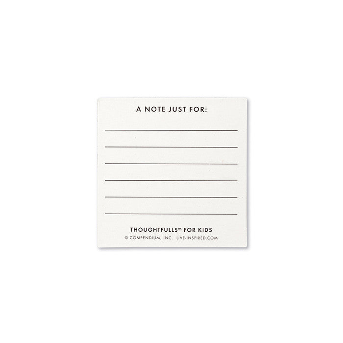 Note card with text 'A Note Just For:' and branding on a white background