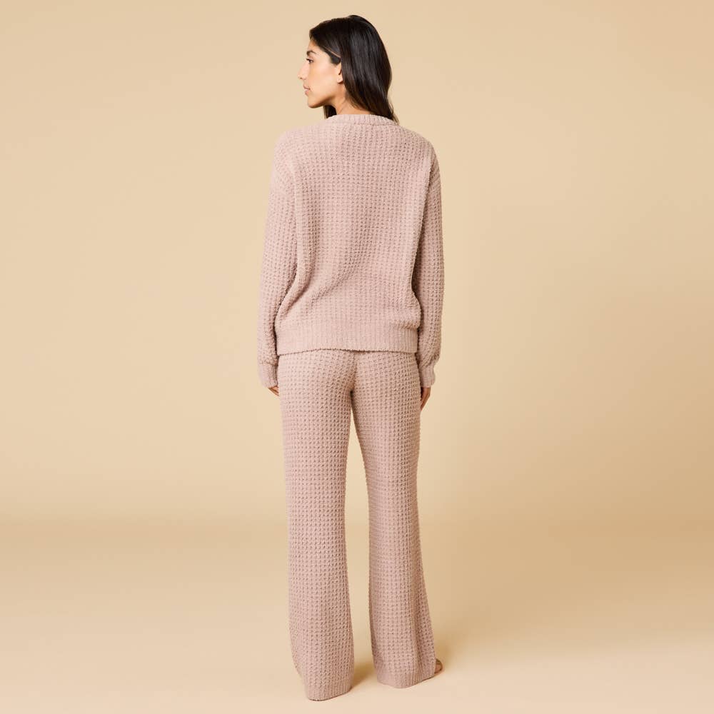 Marshmallow Waffle V-Neck Lounge Set for Women
