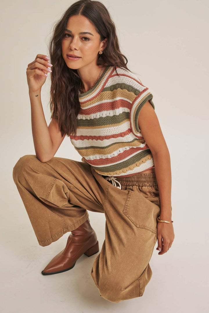 The Morgan Textured Stripe Sweater Vest