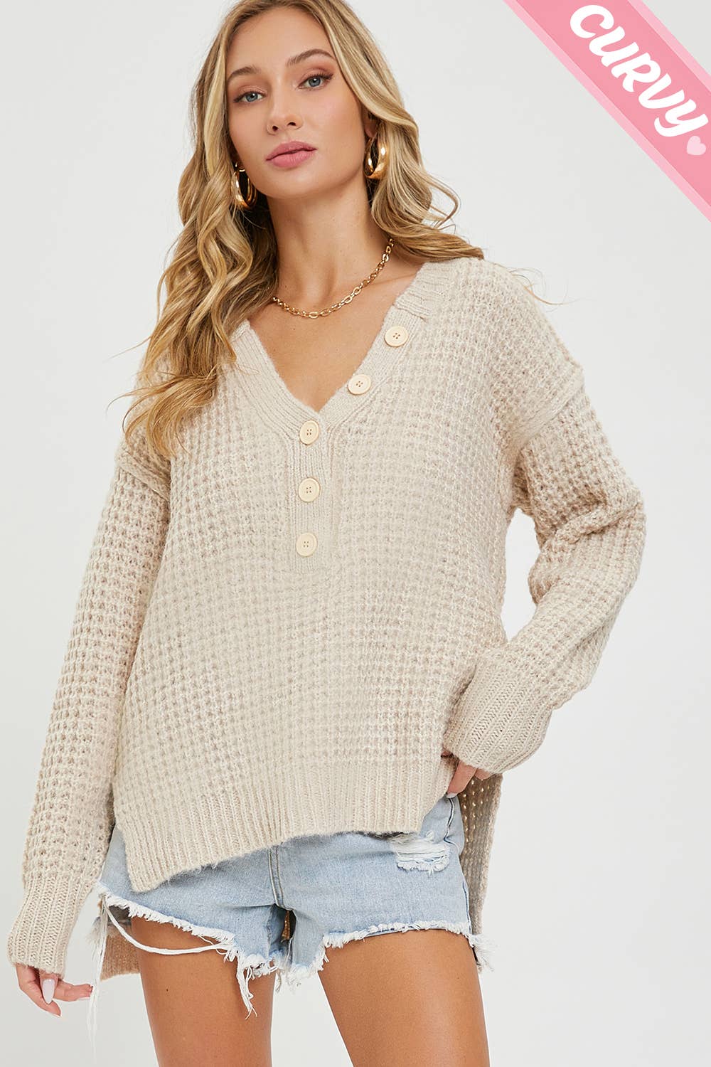 Soft Chunky Knit Sweater - Plus Size