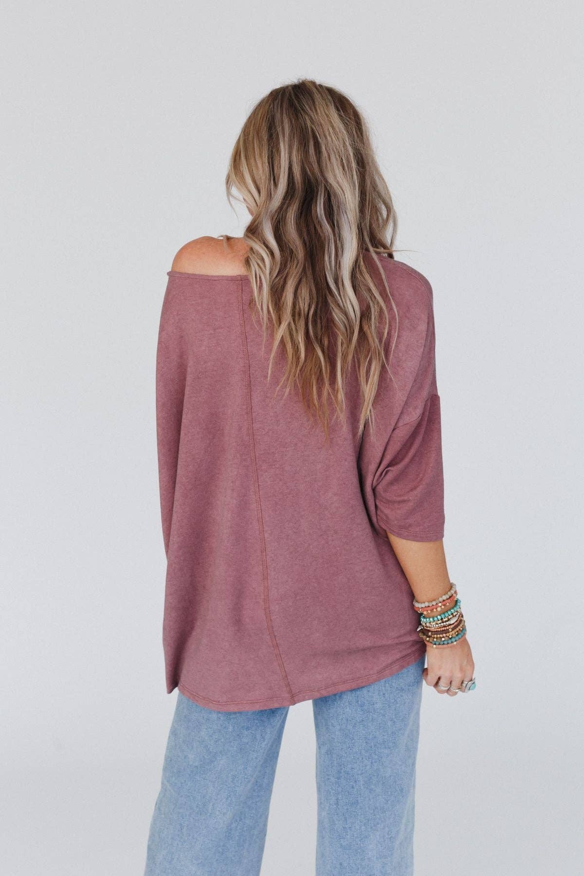 Sunday Stroll Oversized Tee - Mauve