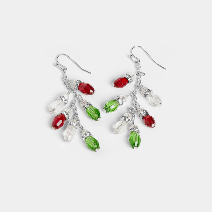 Dangling Christmas Lights Earrings-Christmas