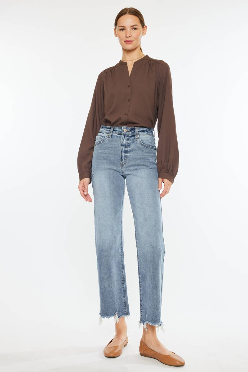 Violet High Rise Slim Wide Leg Jeans