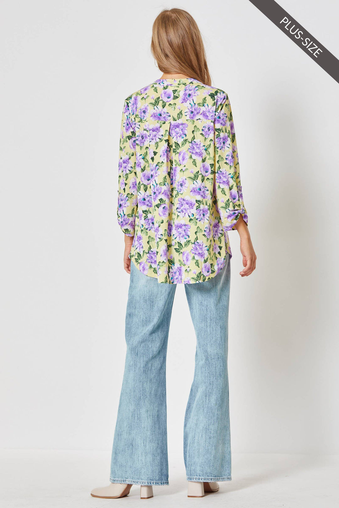 Lizzy 3/4 Sleeve Print Top - Plus
