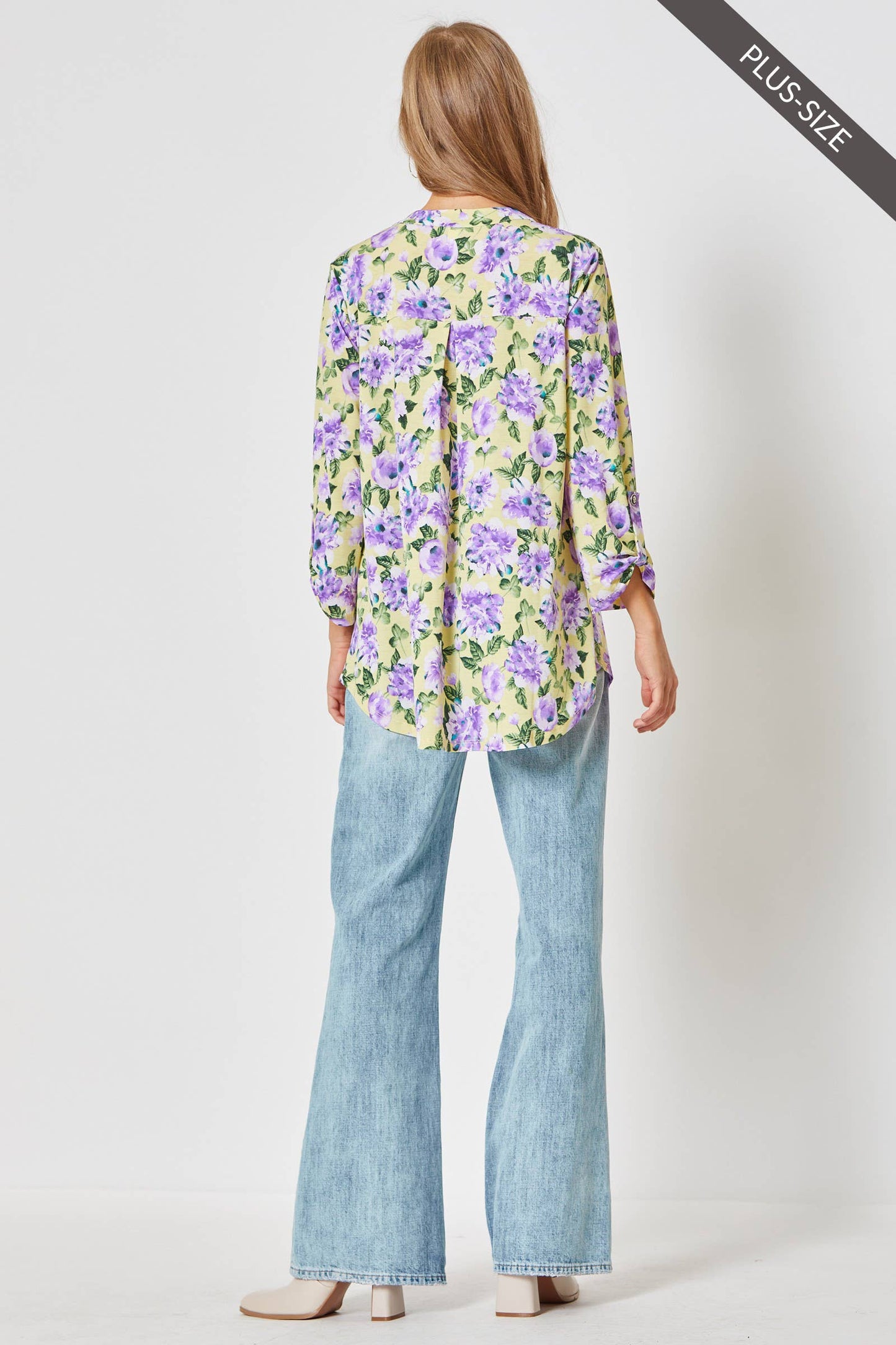 Lizzy 3/4 Sleeve Print Top - Plus