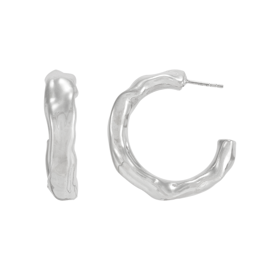 'Takeover' Sterling Silver Hoop Earrings