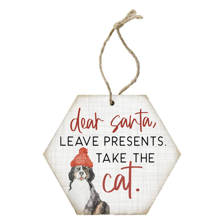 Santa Take The Cat - Honeycomb Ornaments
