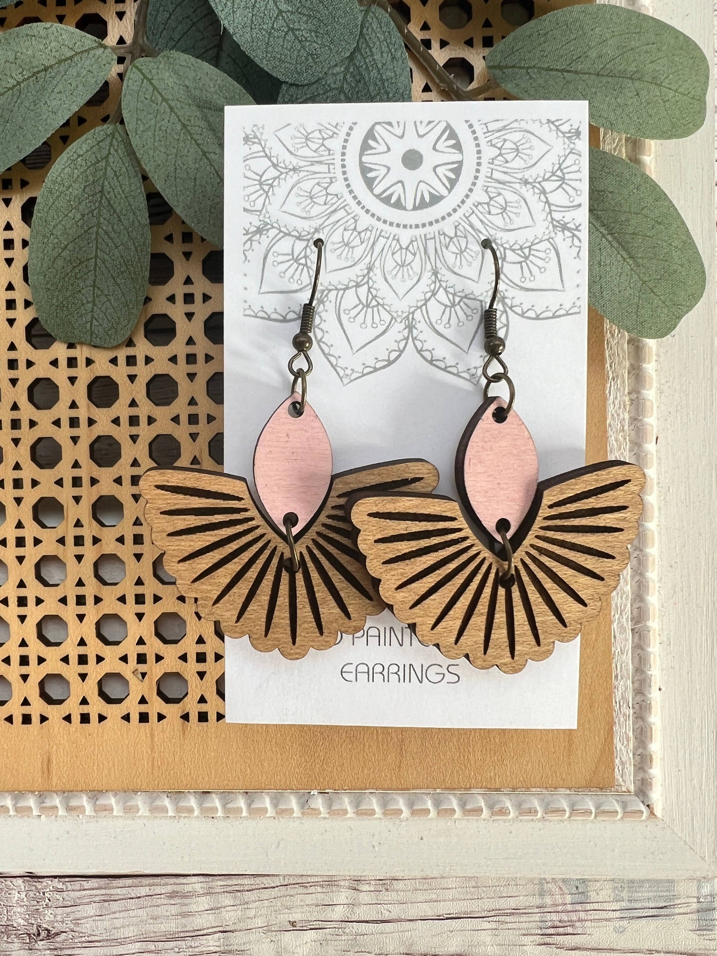 Wooden Earrings - Fan