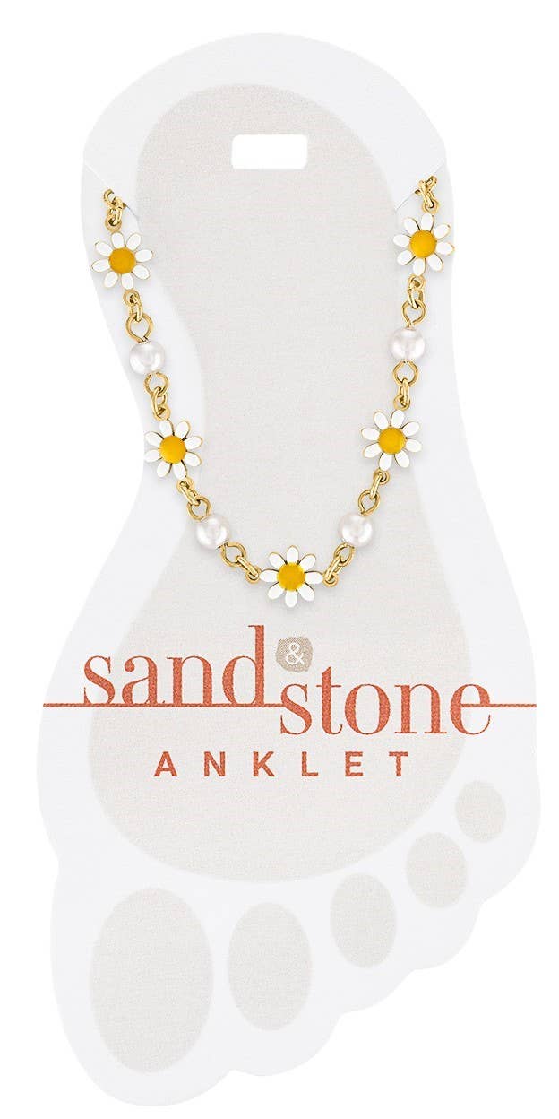 Sand & Stone Anklets: Gold Daisy