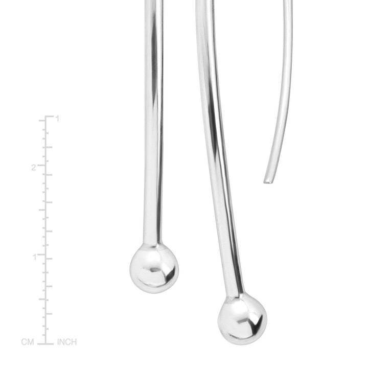 'Spheres on Wires' Drop Earrings in Sterling Silver