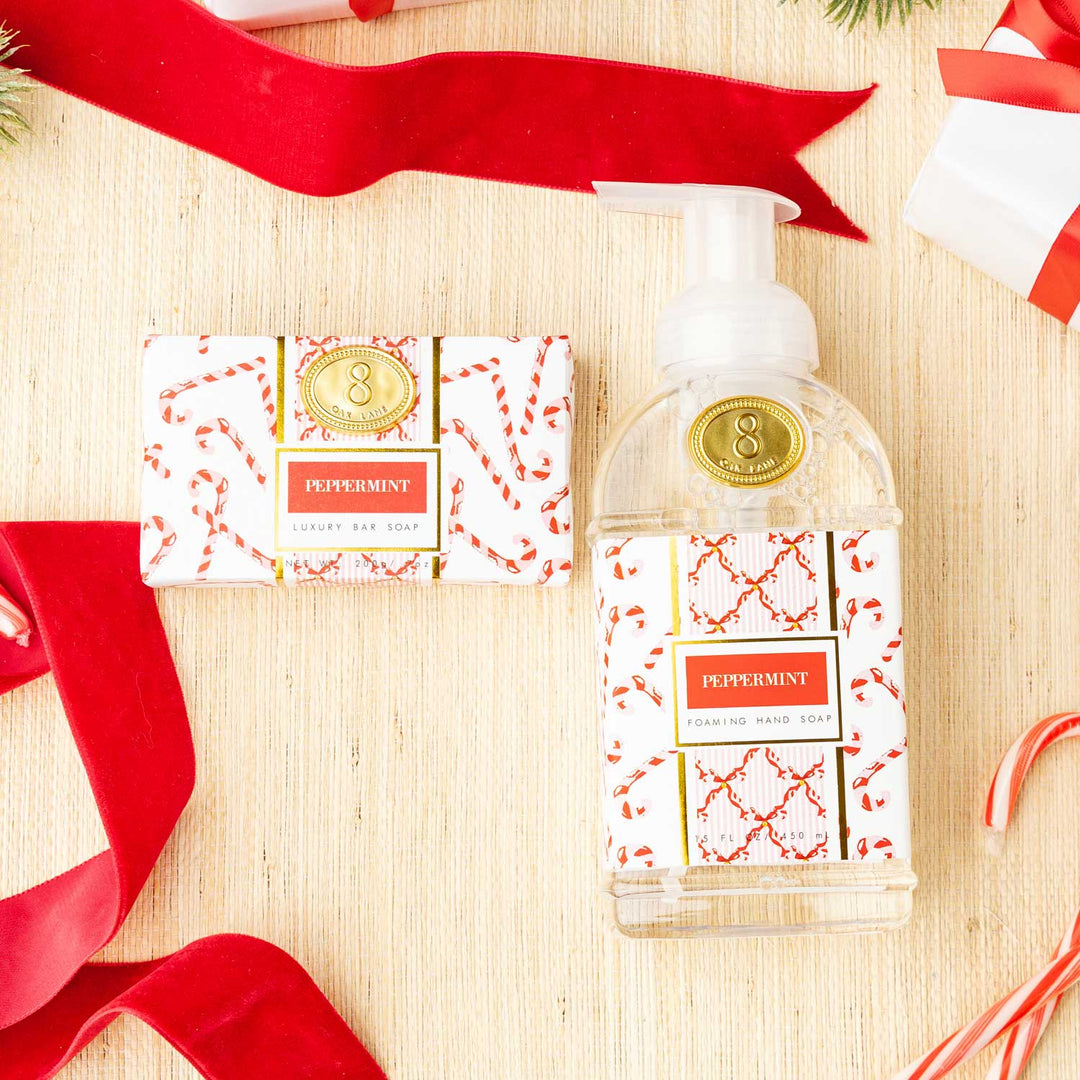 Peppermint Candy Cane Wrapped Bar Soap