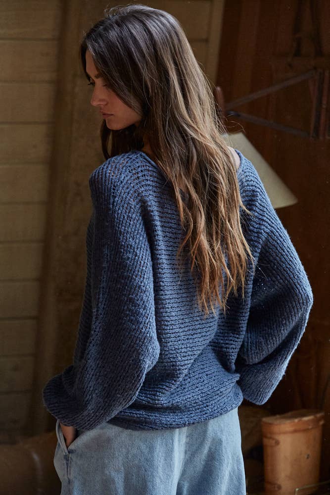 Cocoa Drift Open Knit Sweater