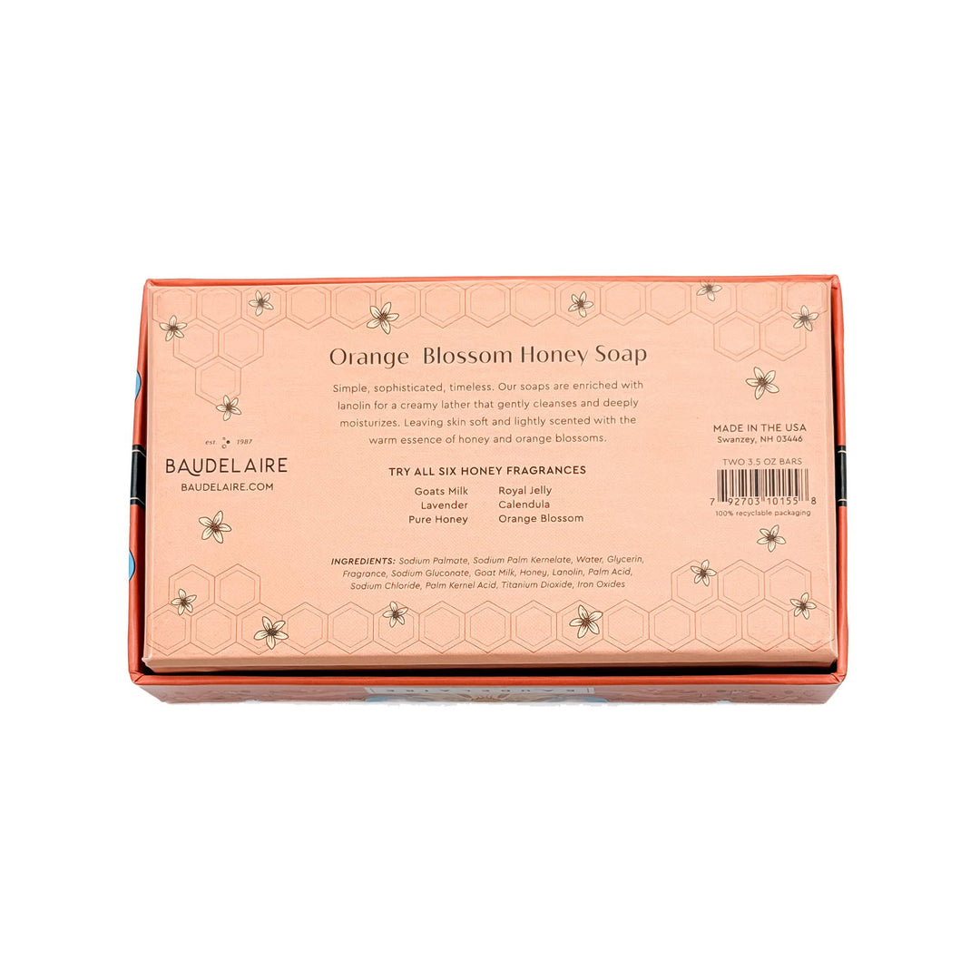 Orange Blossom Honey Soap 3.5oz – 2 Bar Gift Box