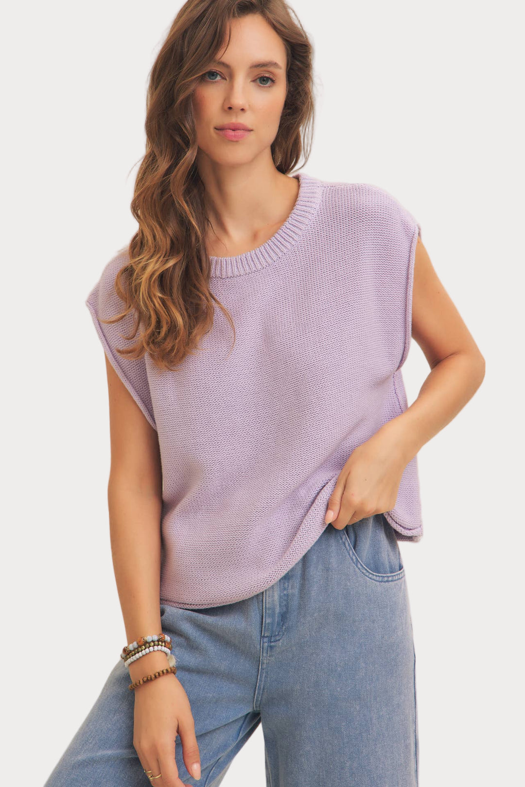 Relaxed Fit Sweater Vest | Sleeveless Knit