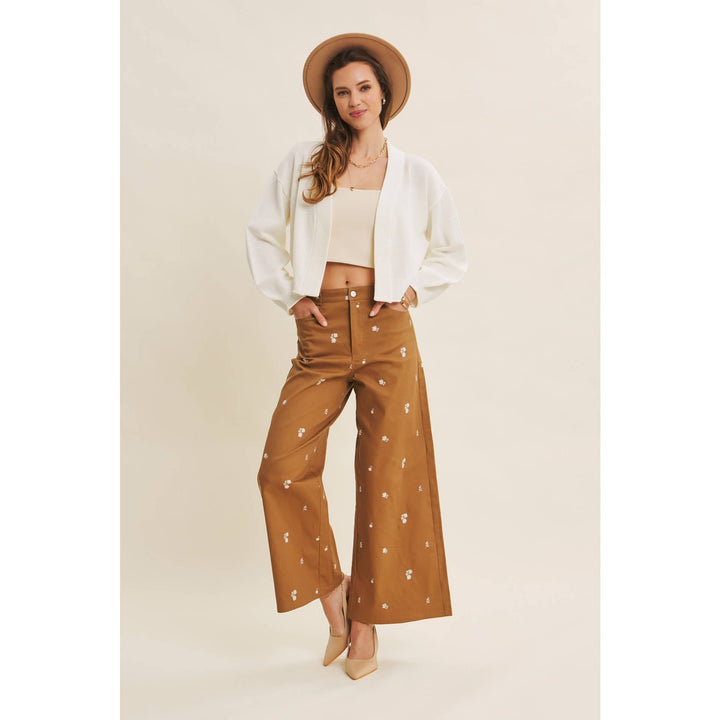 Waffle Knit Balloon Sleeve Cardigan | Cropped Sweater
