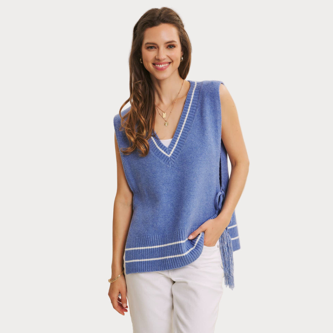 Side-Tie Sweater Vest – Modern Boho Layering Piece