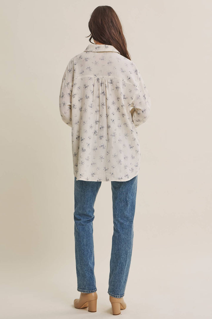 Floral Cotton Gauze Button-Up – Effortless Everyday Style