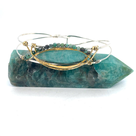 Amazonite Eye Cuff Bracelet B379