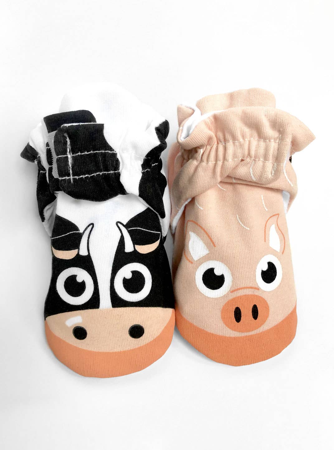 Calf & Piglet Mismatched Non-Slip Baby Booties