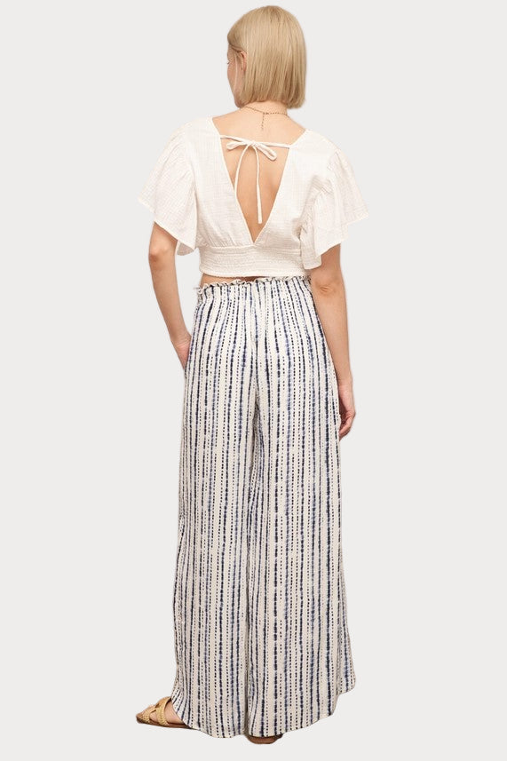 Front Slit Striped Pants