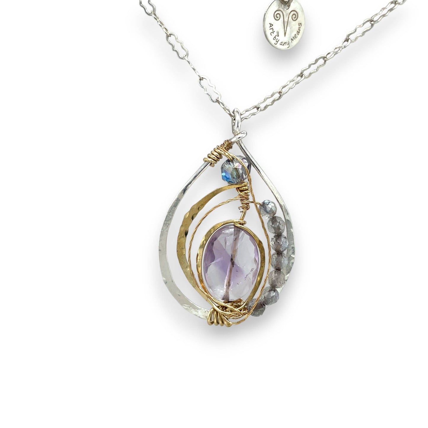 Lilac Amethyst Drop Necklace