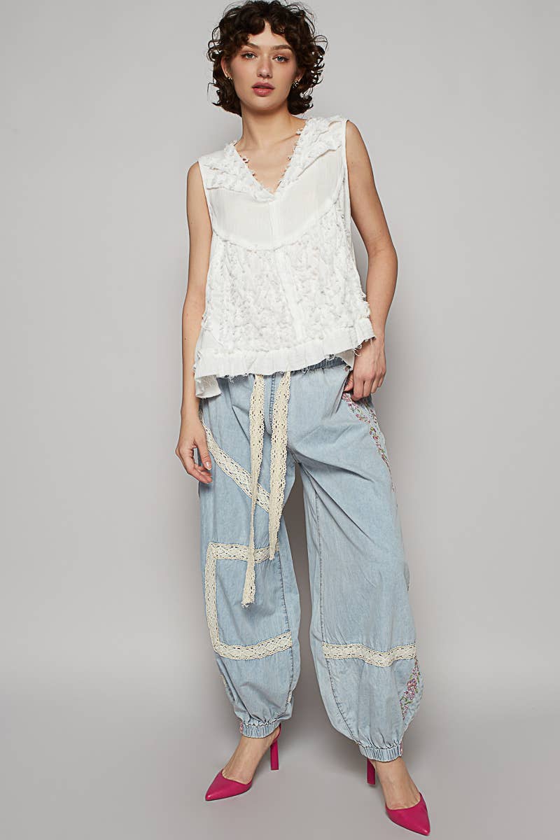 Sleeveless Textured Woven Top