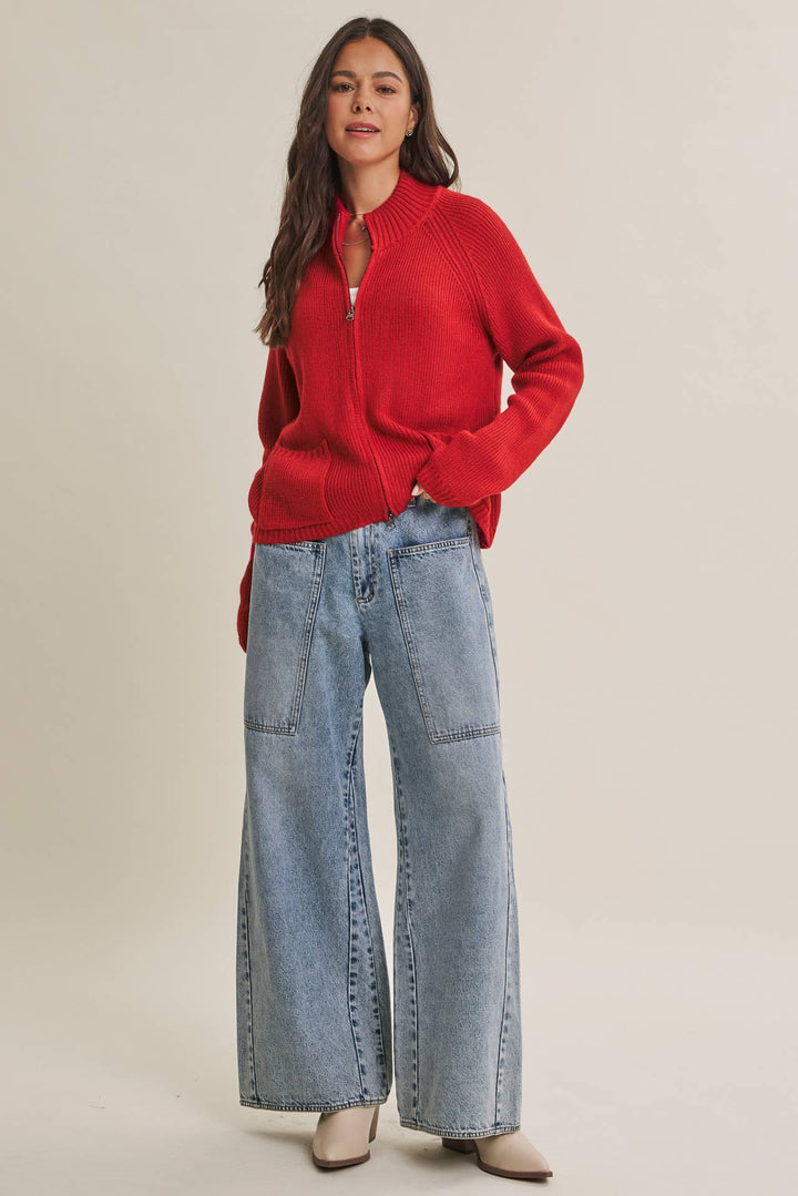 The Parker Two-Way Zip Sweater Jacket