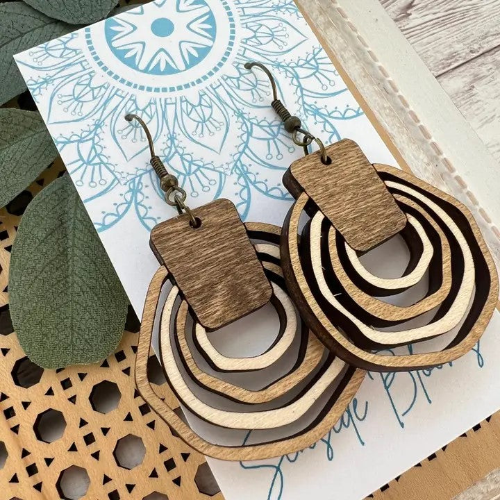 Wooden Earrings - Rings