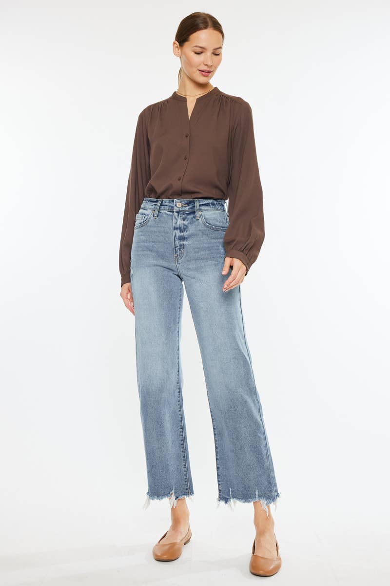 Violet High Rise Slim Wide Leg Jeans