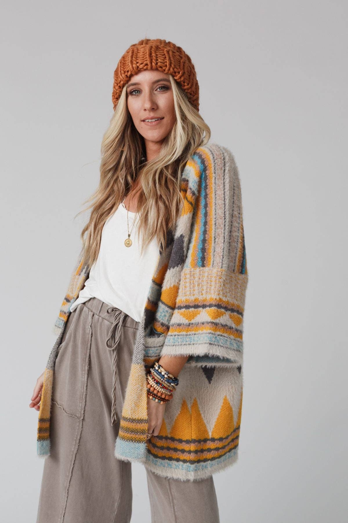 Keep It Up Oversized Cardigan - Mustard