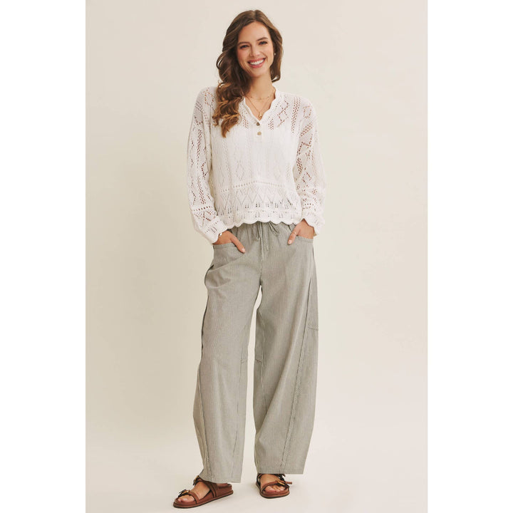 Open-Knit Crochet Knit Top
