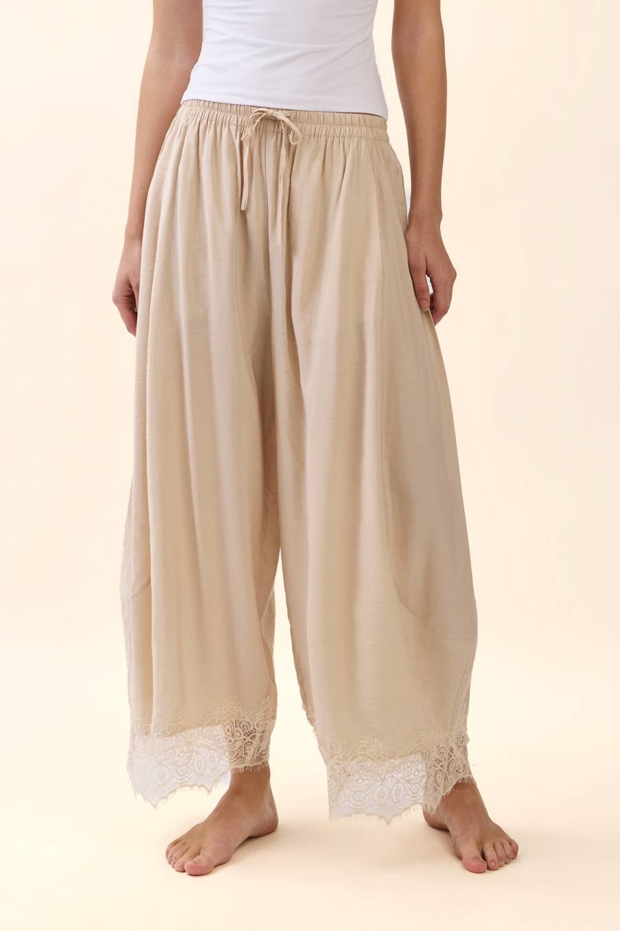 Crinkled Wide Leg Pants