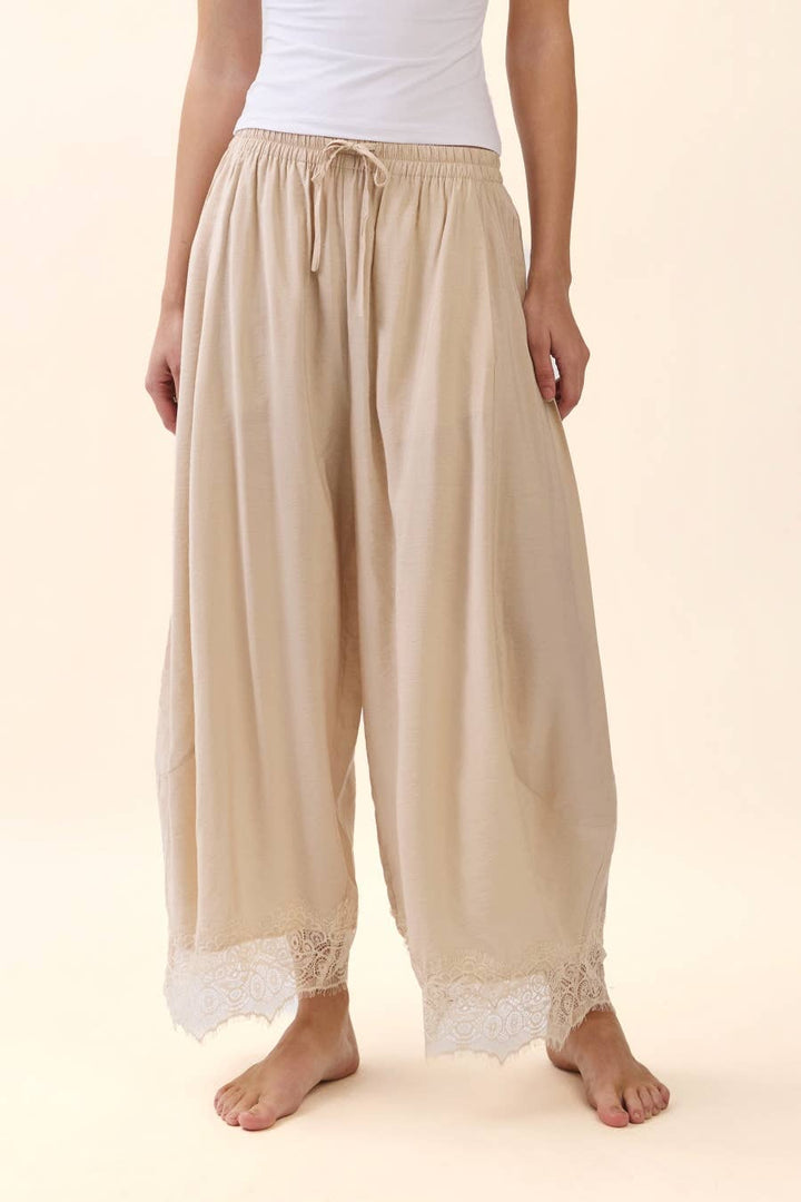 Crinkled Wide Leg Pants