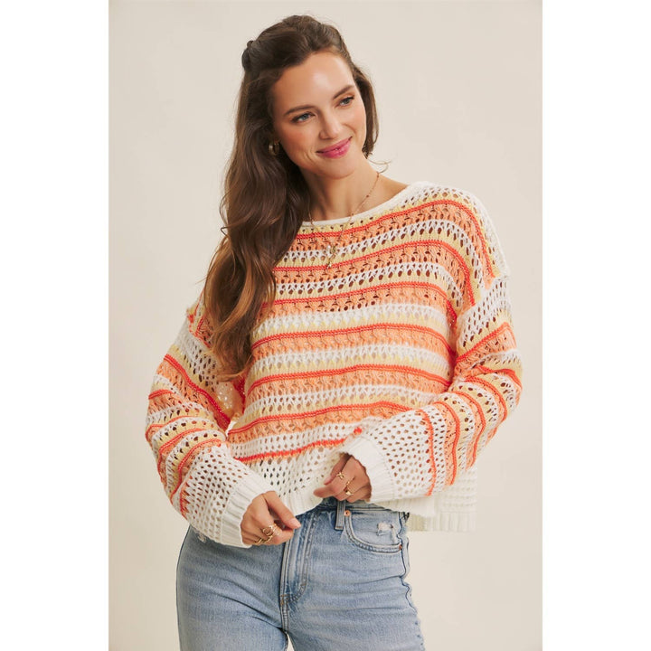 Bright Multi Stripe Crochet Top