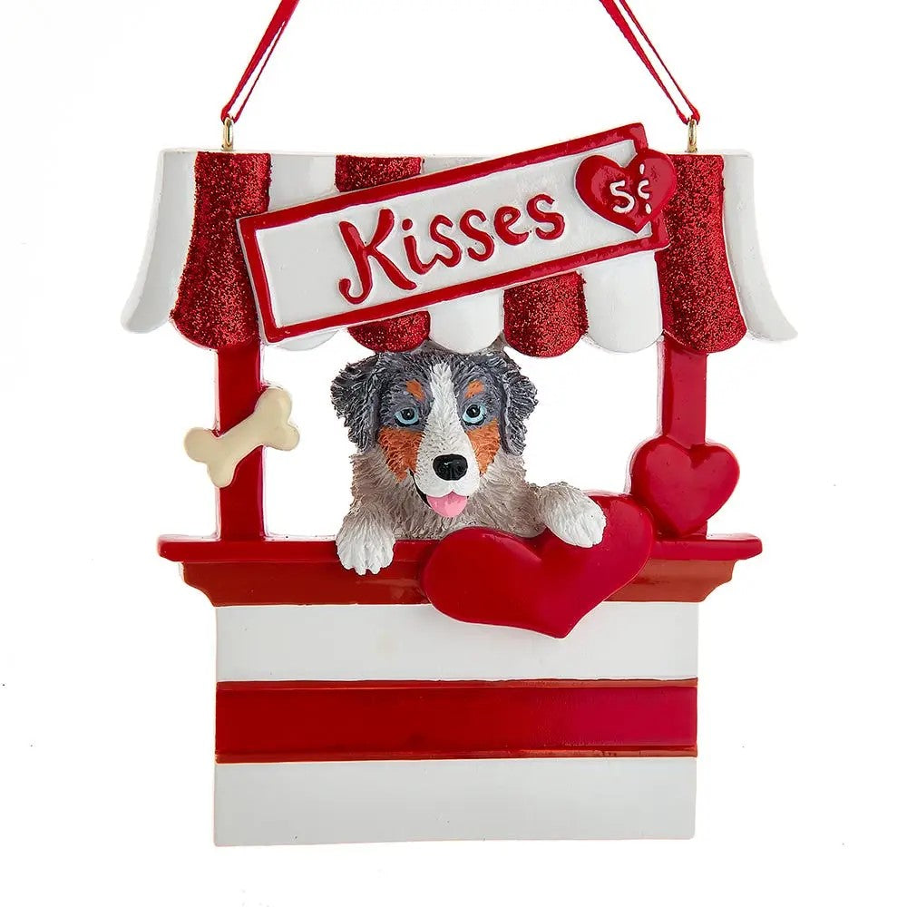 Dog “Kisses" Kissing Booth Ornaments