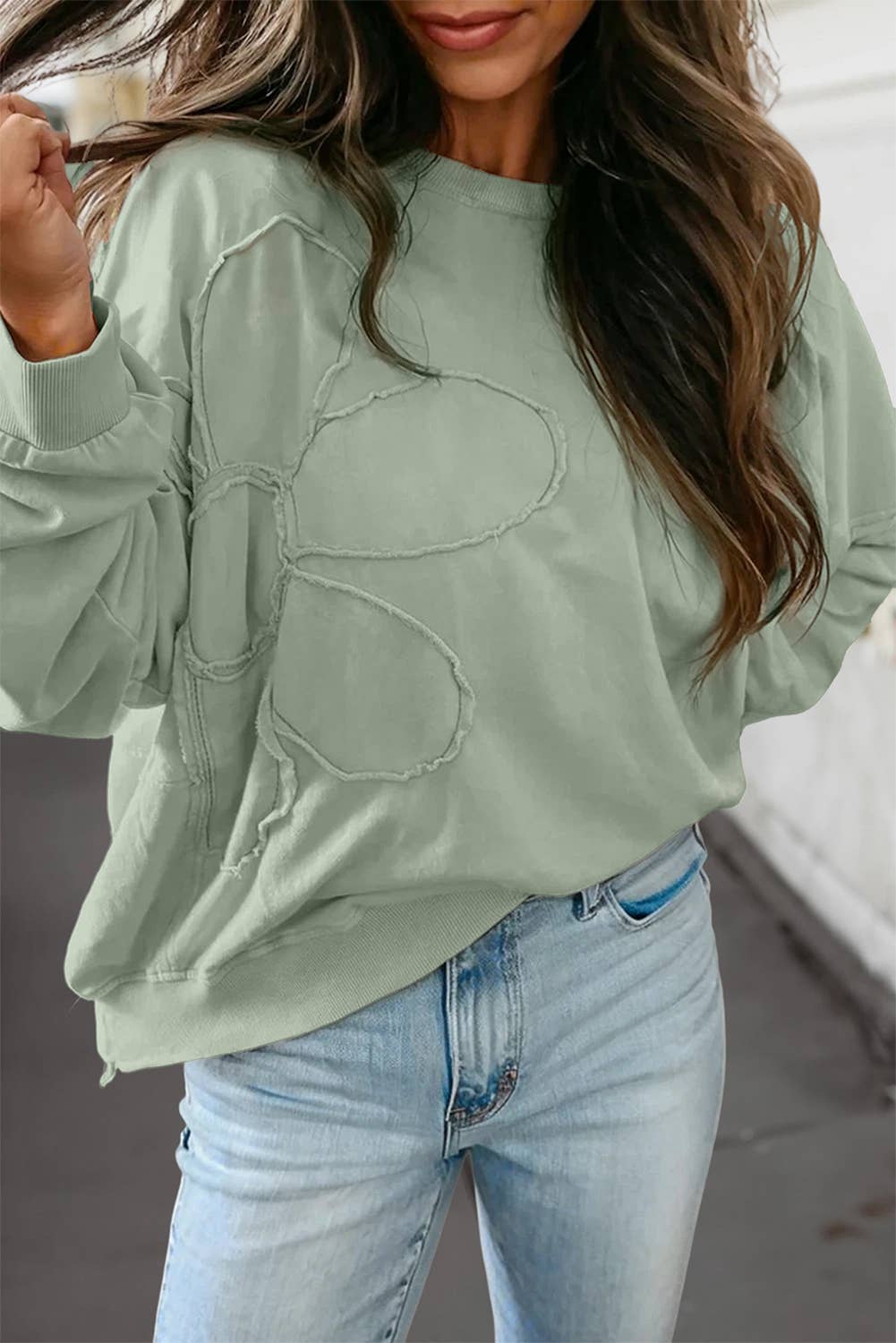 Flower Patch Drop Shoulder Loose Fit Top | S-XL