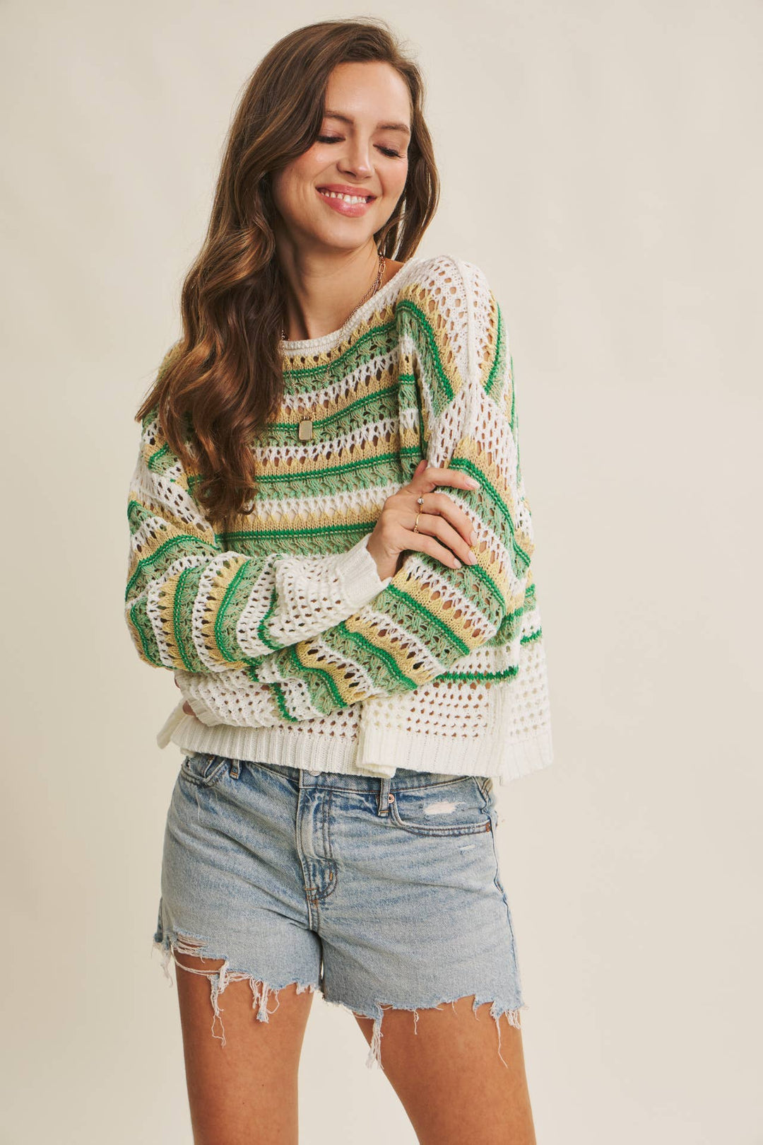 Bright Multi Stripe Crochet Top