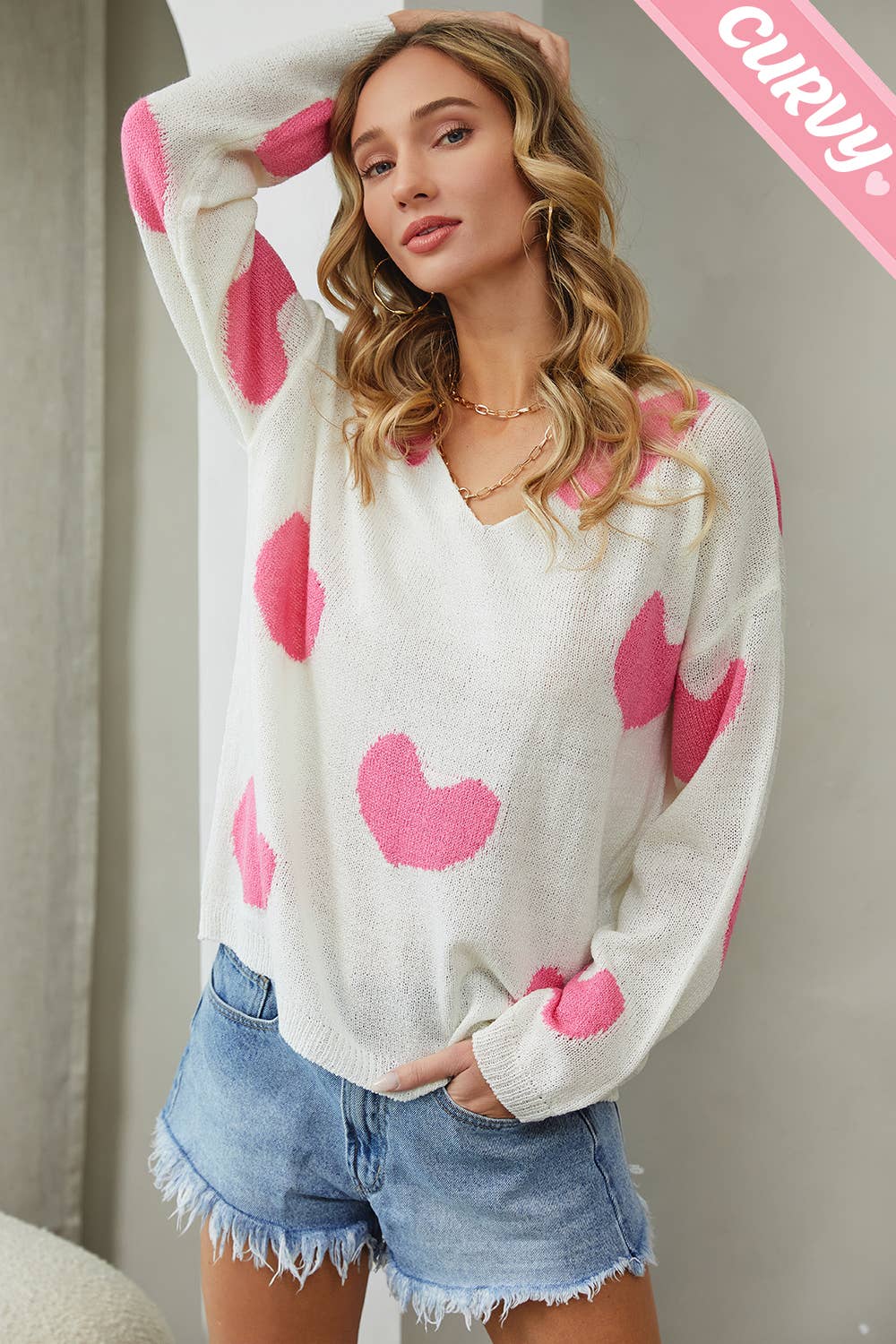 Heart Sweater - Plus Size