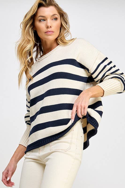 Breton Stripe Sweater | Classic Navy and Cream Nautical Pullover