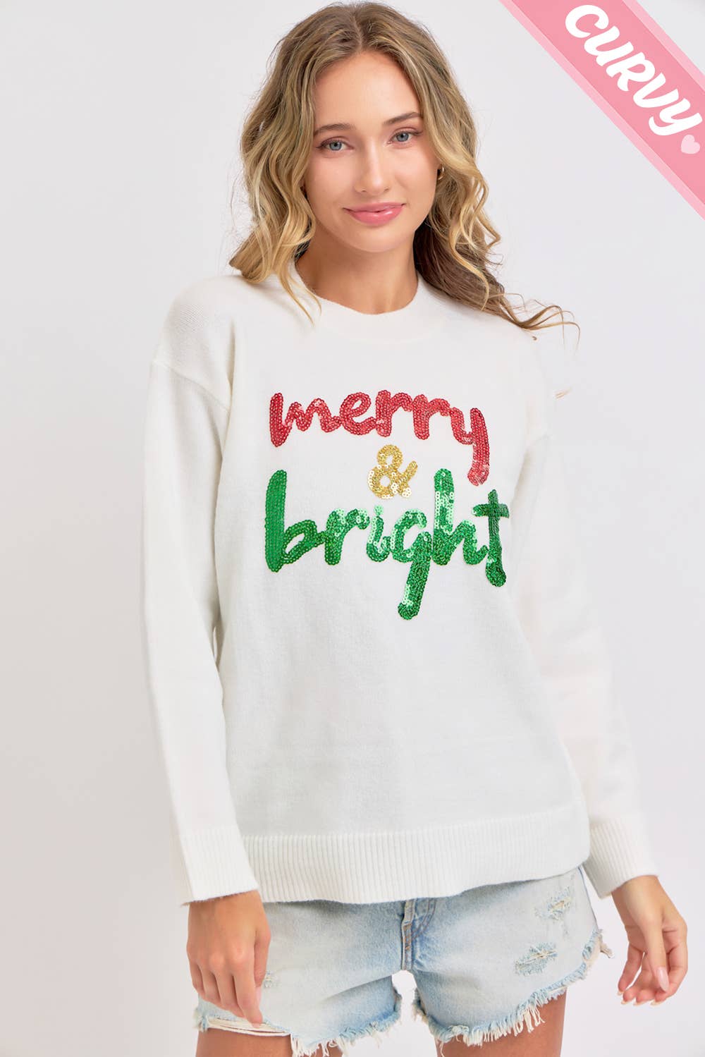 Holiday Sweater - Merry & Bright - Plus Size