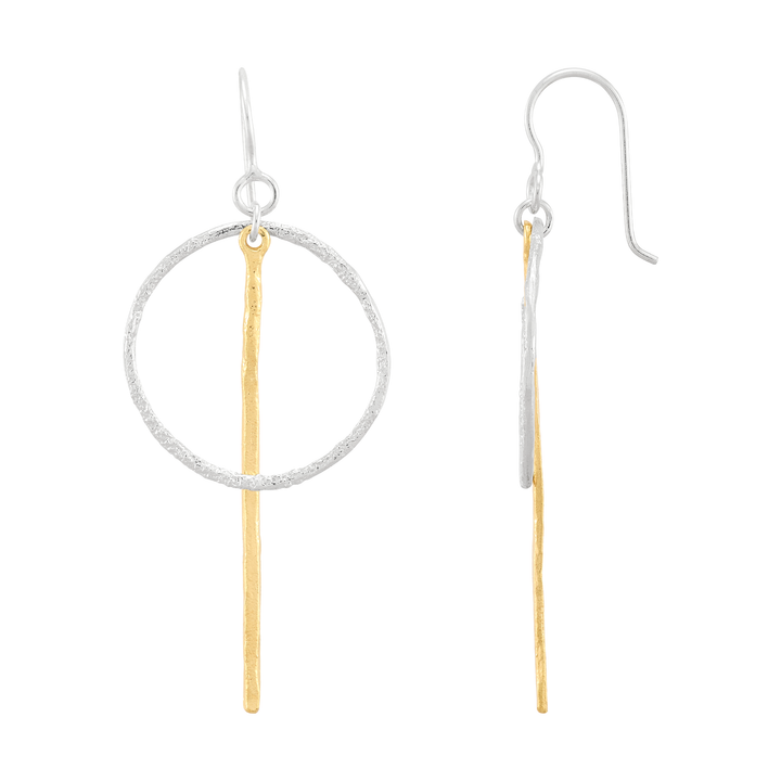 'Catching Lights' Silver & 14K Gold Plating Earrings