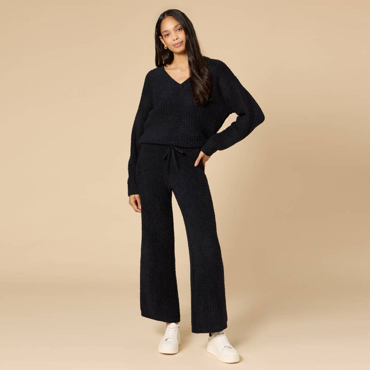 Marshmallow Waffle V-Neck Lounge Set for Women