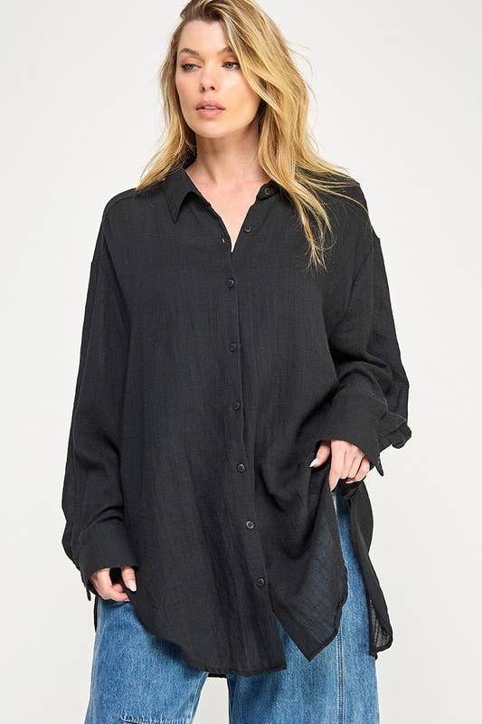 WASHED SUPER SOFT SEE THROUGH BUTTON DOWN SHIRTS