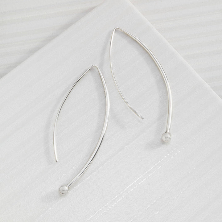 'Spheres on Wires' Drop Earrings in Sterling Silver