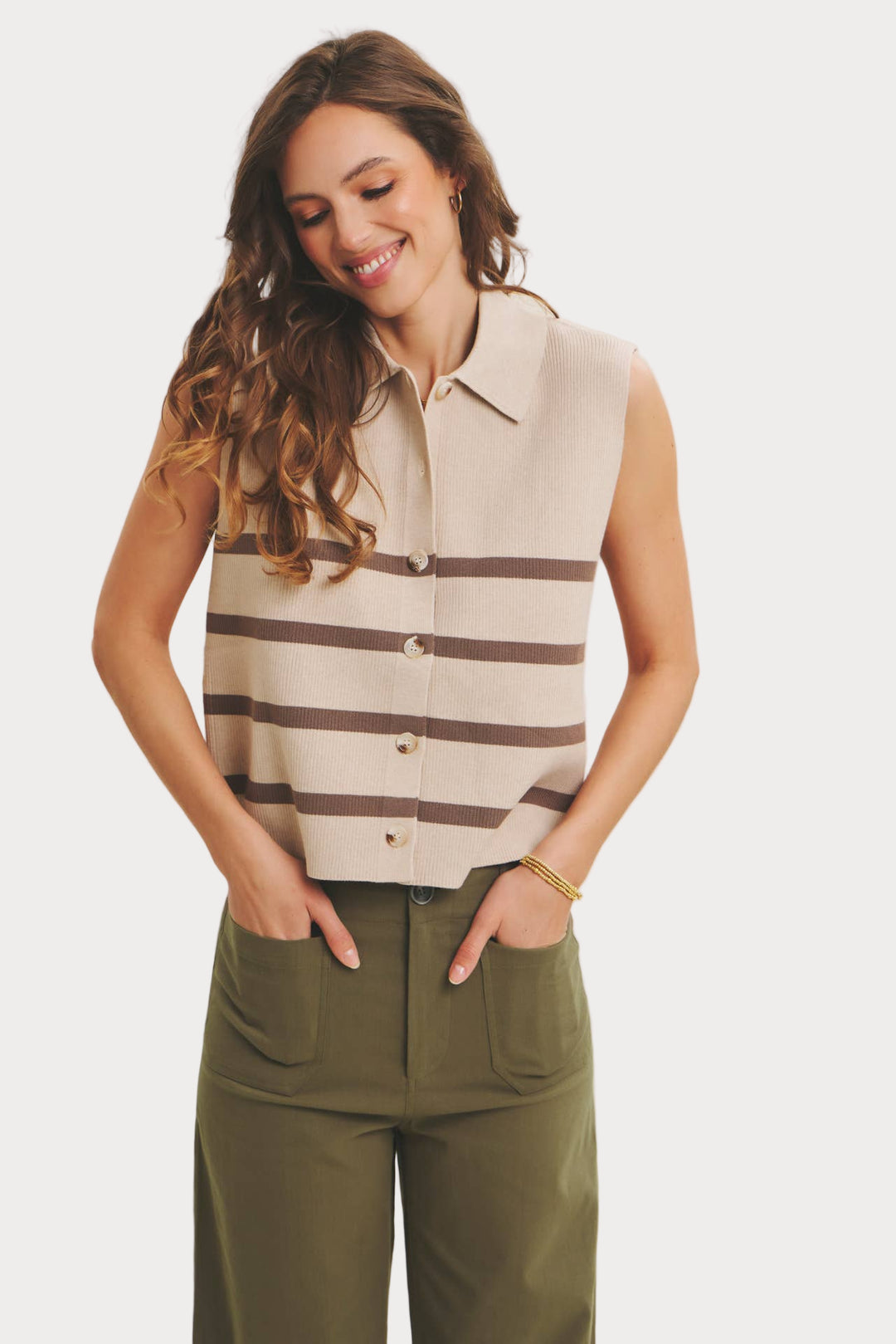 High Waisted Wide Leg Crop Pants | Linen Blend