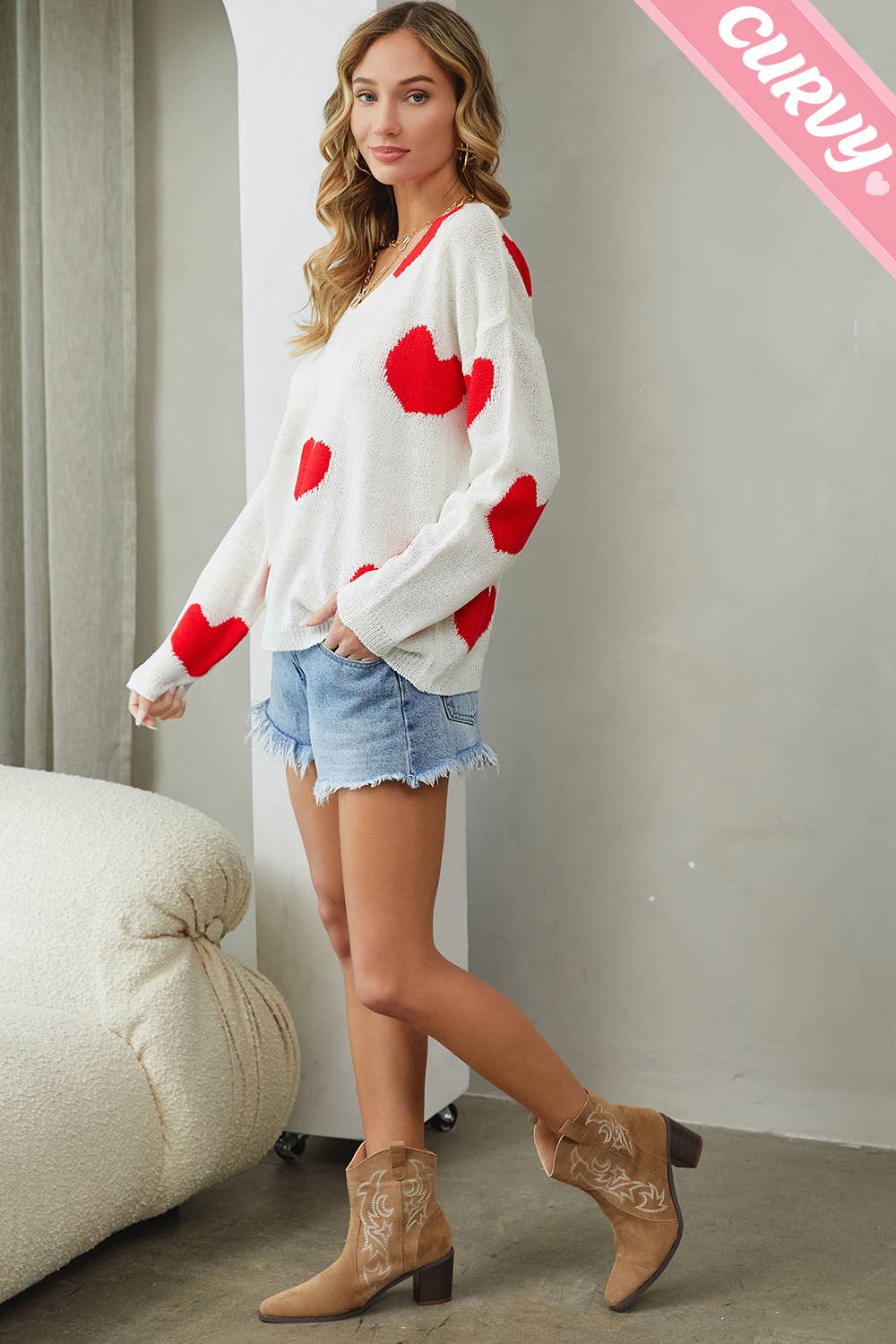 Heart Sweater - Plus Size