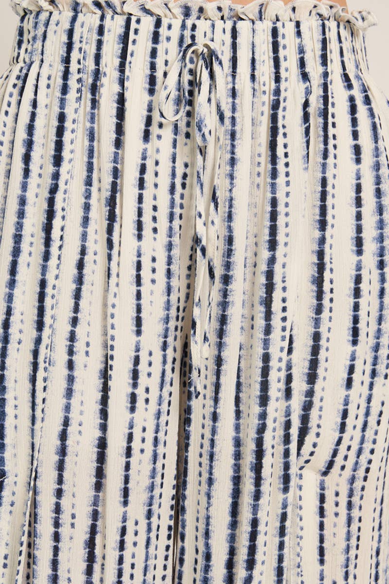 Front Slit Striped Pants
