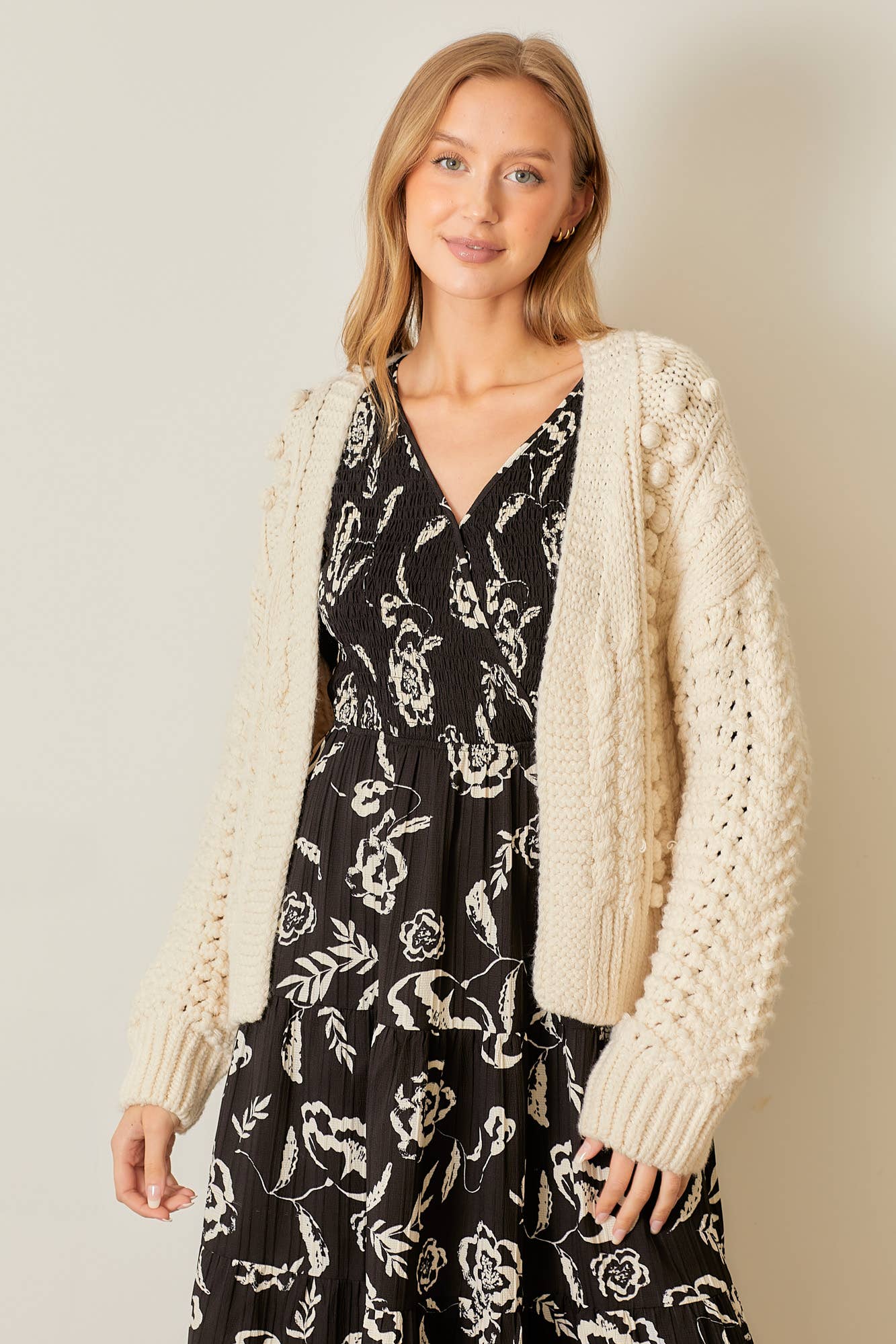 Pom Pom Sweater Cardigan