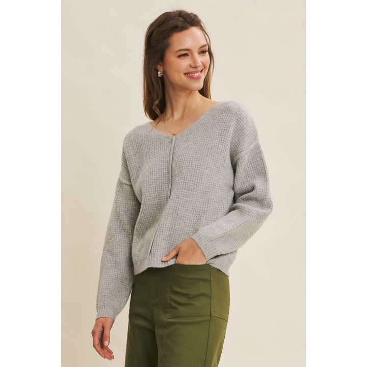 The Hadley Waffle V-Neck Sweater